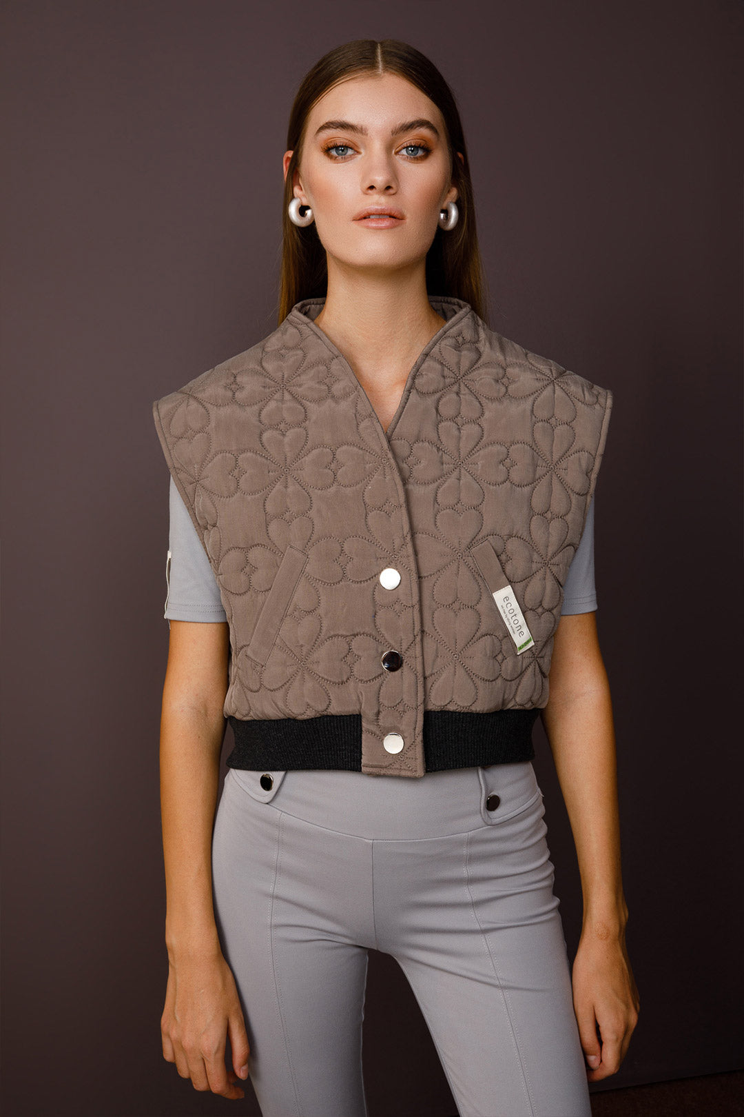 Broadway Quilted Bomber Vest - Anthracite
