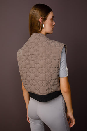 Broadway Quilted Bomber Vest - Anthracite