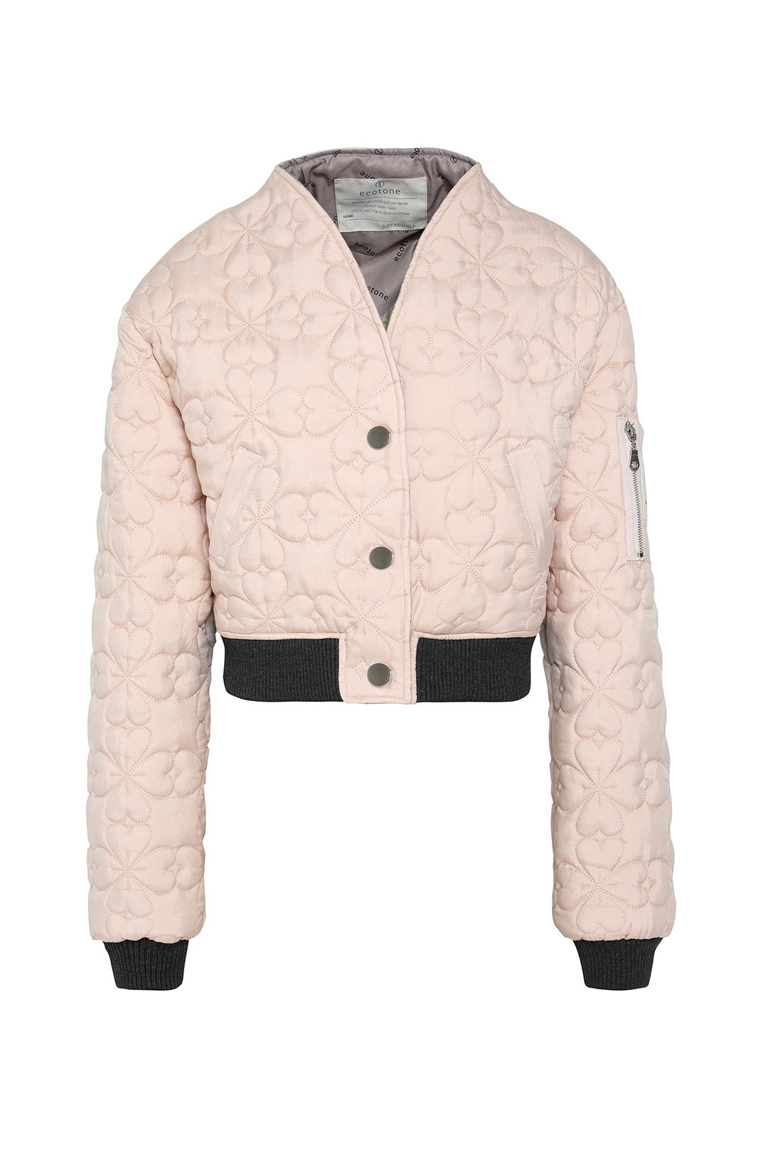 Broadway Quilted Bomber Jacket - Powder